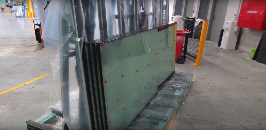 Switchglass dispatch PDLC Film applied glass installation